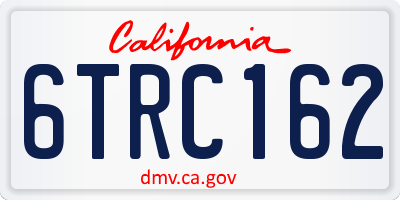 CA license plate 6TRC162