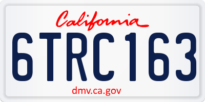 CA license plate 6TRC163