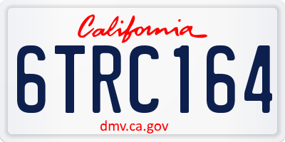 CA license plate 6TRC164