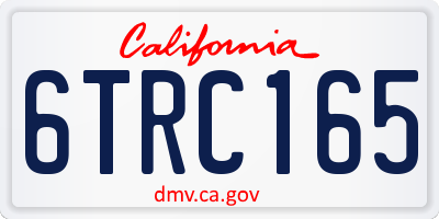 CA license plate 6TRC165