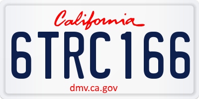CA license plate 6TRC166