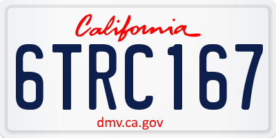 CA license plate 6TRC167