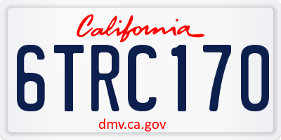 CA license plate 6TRC170
