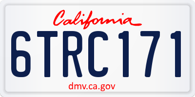 CA license plate 6TRC171