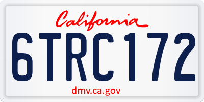 CA license plate 6TRC172