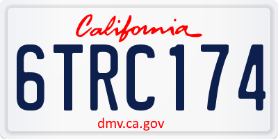 CA license plate 6TRC174