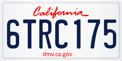 CA license plate 6TRC175