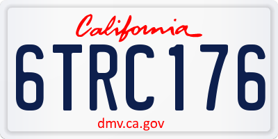 CA license plate 6TRC176
