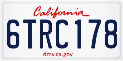 CA license plate 6TRC178