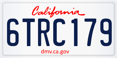 CA license plate 6TRC179