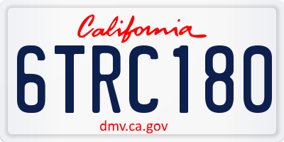 CA license plate 6TRC180