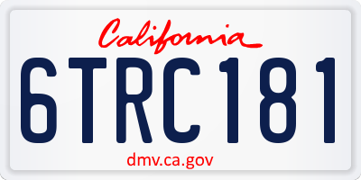 CA license plate 6TRC181