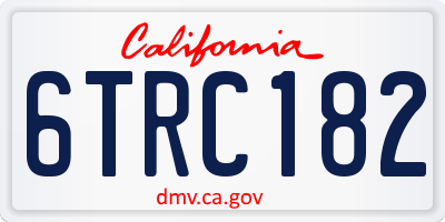 CA license plate 6TRC182