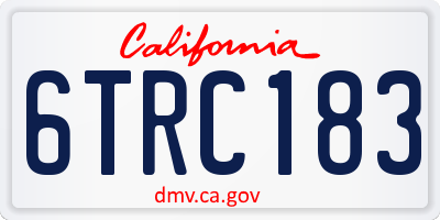 CA license plate 6TRC183