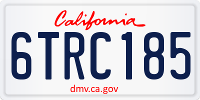 CA license plate 6TRC185