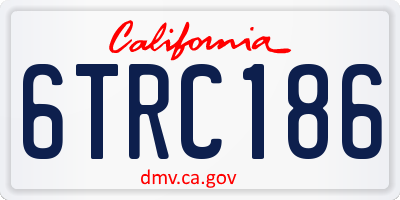 CA license plate 6TRC186