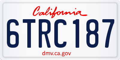 CA license plate 6TRC187