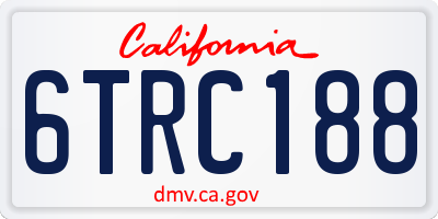 CA license plate 6TRC188