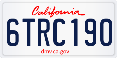 CA license plate 6TRC190