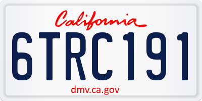 CA license plate 6TRC191