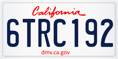 CA license plate 6TRC192