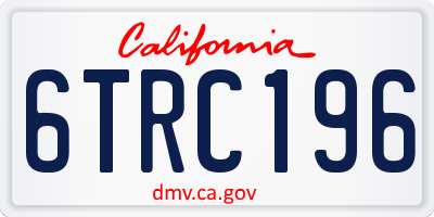 CA license plate 6TRC196