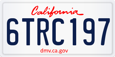 CA license plate 6TRC197