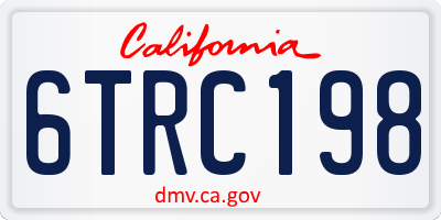 CA license plate 6TRC198