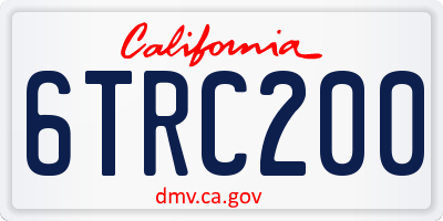 CA license plate 6TRC200