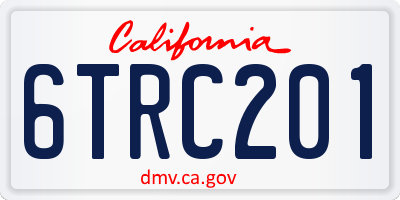 CA license plate 6TRC201