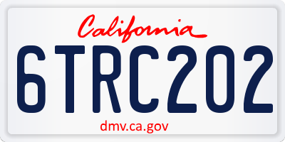 CA license plate 6TRC202