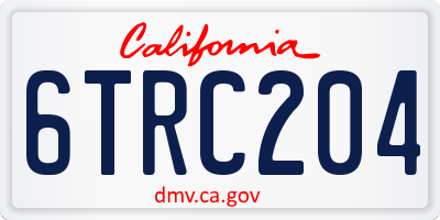 CA license plate 6TRC204