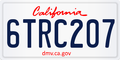 CA license plate 6TRC207