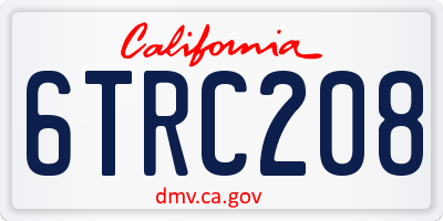 CA license plate 6TRC208