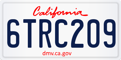 CA license plate 6TRC209