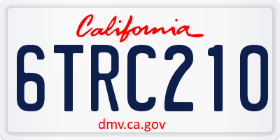 CA license plate 6TRC210