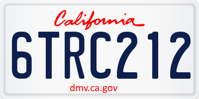 CA license plate 6TRC212