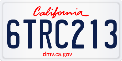 CA license plate 6TRC213