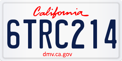 CA license plate 6TRC214