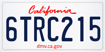 CA license plate 6TRC215