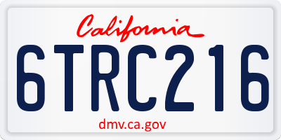 CA license plate 6TRC216