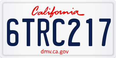 CA license plate 6TRC217