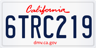CA license plate 6TRC219