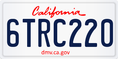 CA license plate 6TRC220