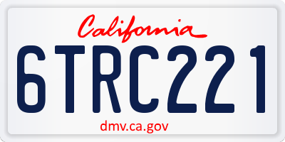 CA license plate 6TRC221
