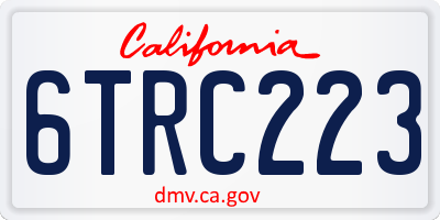 CA license plate 6TRC223
