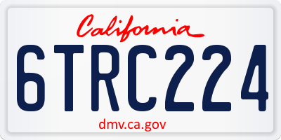 CA license plate 6TRC224