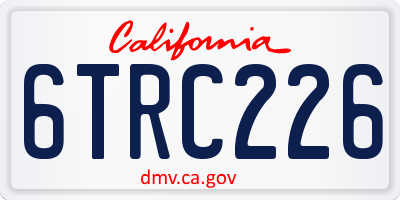 CA license plate 6TRC226