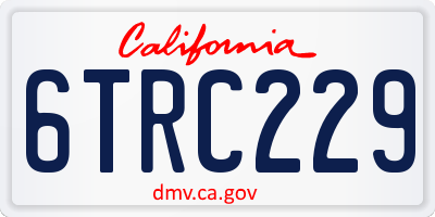 CA license plate 6TRC229