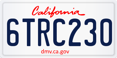 CA license plate 6TRC230